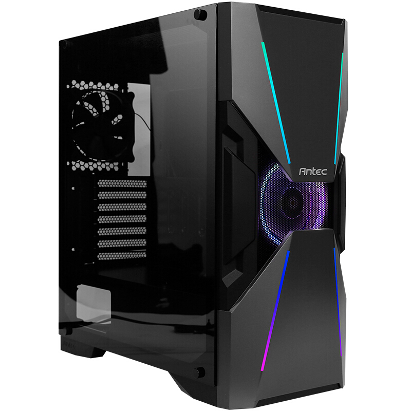 安钛克 复仇者X 中塔钢化玻璃侧透幻彩RGB水冷台式机电脑机箱