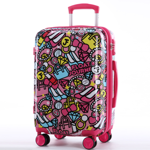 尚旅新款粉色浮游记万向轮拉杆箱可爱拉杆箱女青年皮箱旅行箱潮24寸