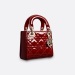 迪奥/DIOR  Lady Dior 樱桃红色藤格纹袖珍手提包