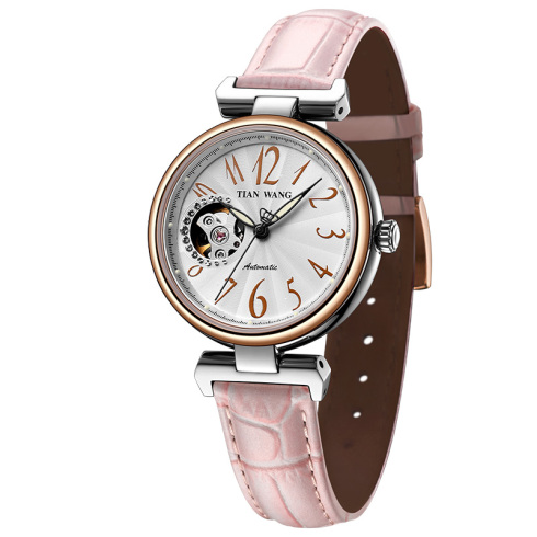 天王表（TIANWANG）手表 女士手表潮流时尚女表简约高端镂空自动机械表