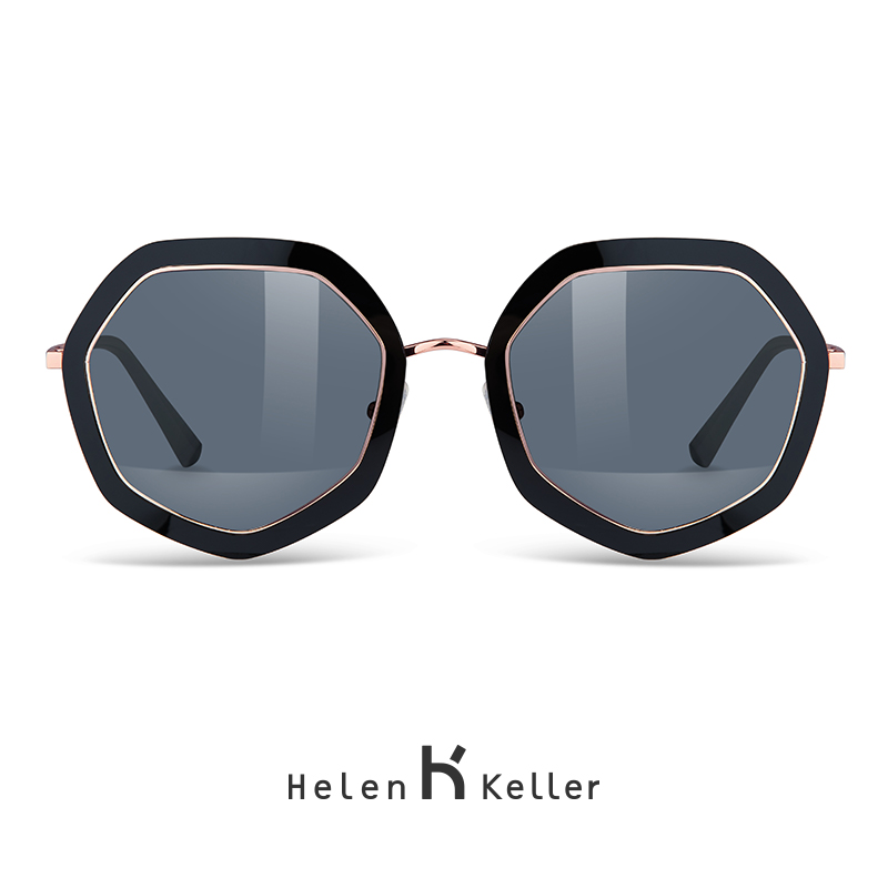 海伦凯勒2019新款个性时尚多边墨镜女韩版潮开车偏光太阳镜H8806