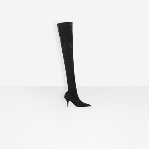 巴黎世家/Balenciaga KNIFE丝绒过膝长靴