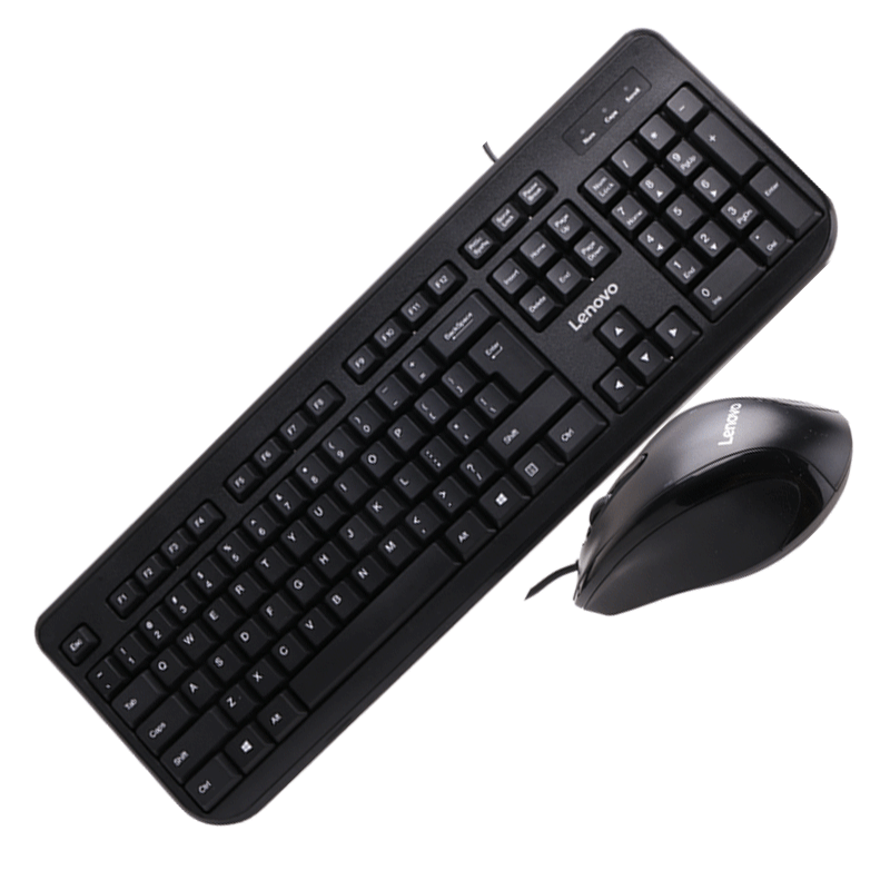 联想FBL322有线鼠标键盘套装台式笔记本电脑有线键鼠套件办公家用商用 黑色