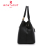 梦特娇（MONTAGUT）女式手提包时尚商务纯色女士包包单肩包斜挎包真皮女包 黑色-RA112