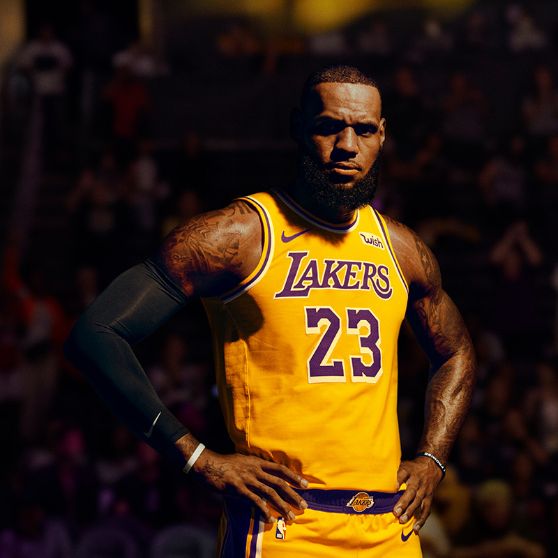 nike 湖人队 詹姆斯球衣 nba篮球服黄色23号 aa7099-741