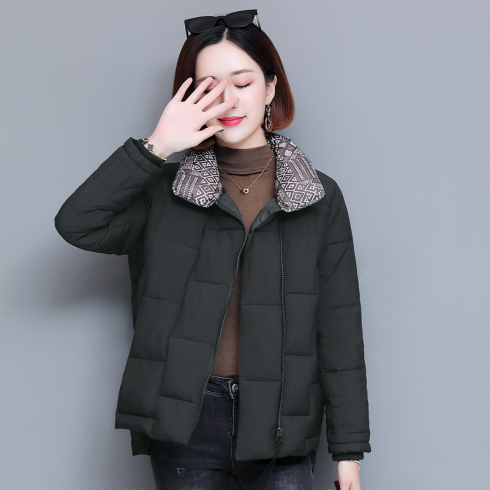冬季新款时尚百搭妈妈装棉服韩版修身简约30岁40棉袄女中年50