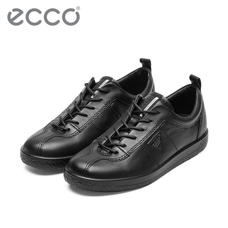 ECCO爱步2018新款时尚系带女鞋休闲平底低跟板鞋女 柔酷1号400503