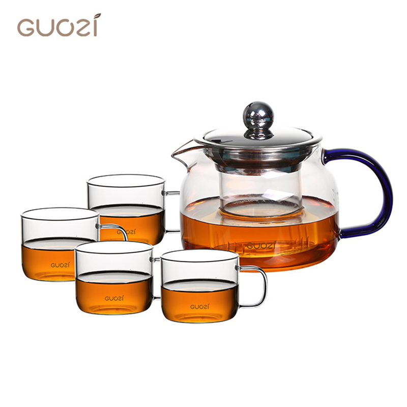 果兹 自然格调茶具套装 高硼硅玻璃耐热耐高温茶具茶杯套装