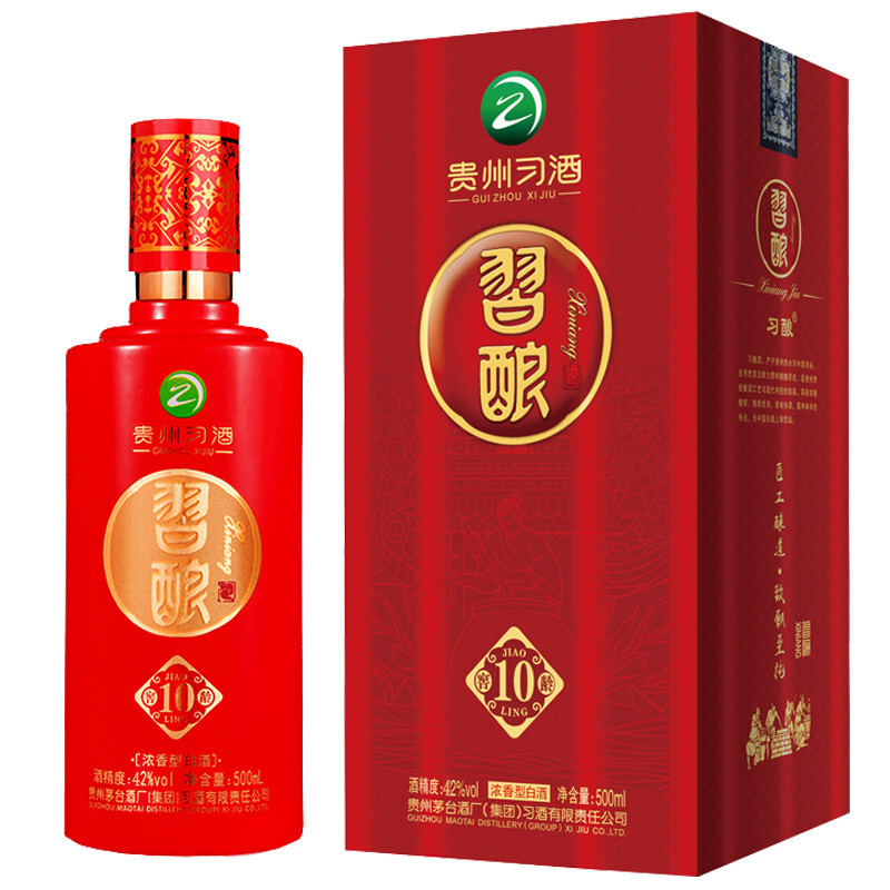 贵州习酒 習酿·窖龄10年 42度浓香型白酒500ml单瓶装