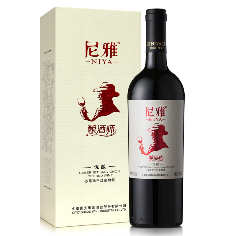 尼雅（NIYA）红酒 优酿级 酿酒师系列 赤霞珠干红葡萄酒12.5%vol 750ml 