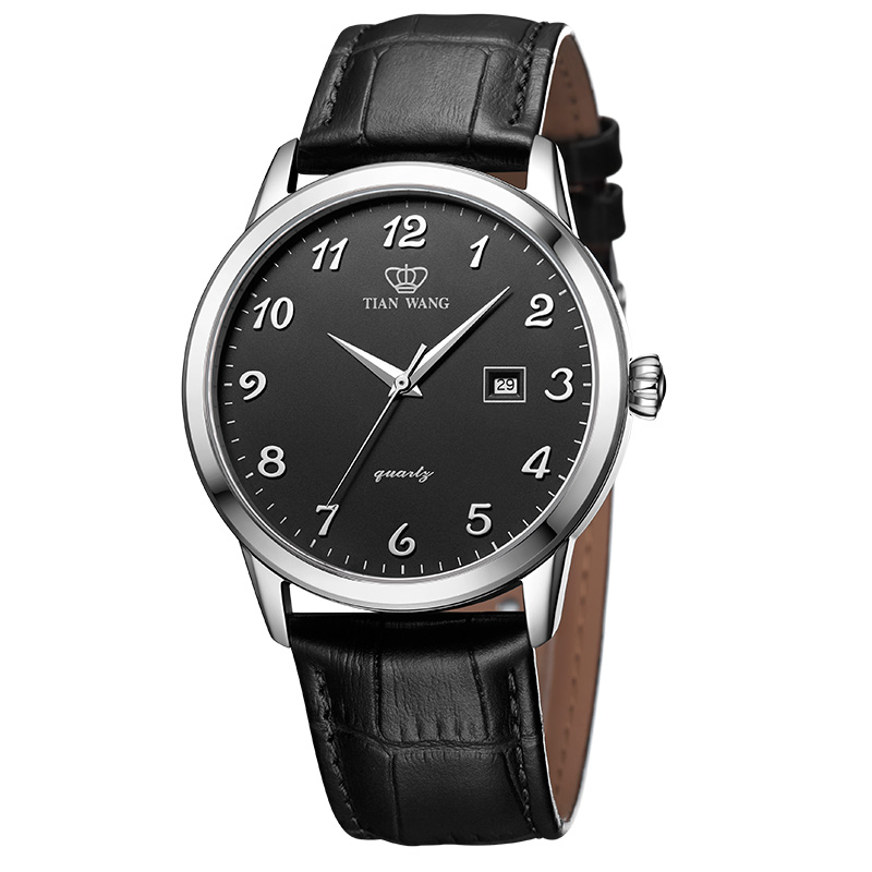 天王表（TIAN WANG）手表 男士手表正品时尚潮流男表皮带手表简约休闲石英表