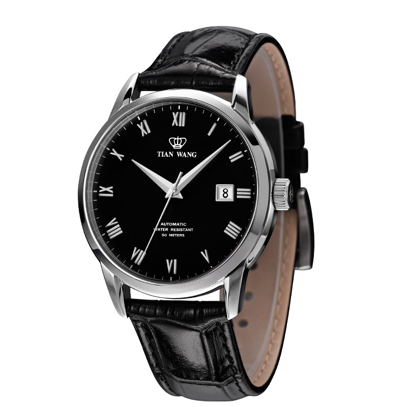 天王表（TIAN WANG）手表 自动机械男表昆仑系列 休闲商务时尚皮带男士手表防水正品防水品牌手表