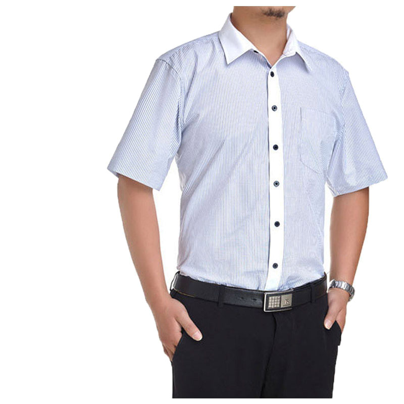 博森男士商务时尚韩版修身时尚条纹职业装短衬袖衣BS1006