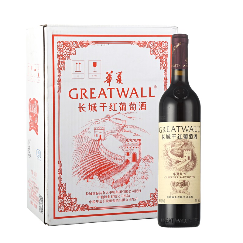 长城（GreatWall）红酒 13%vol精选赤霞珠干红葡萄酒 整箱装 750ml*6瓶