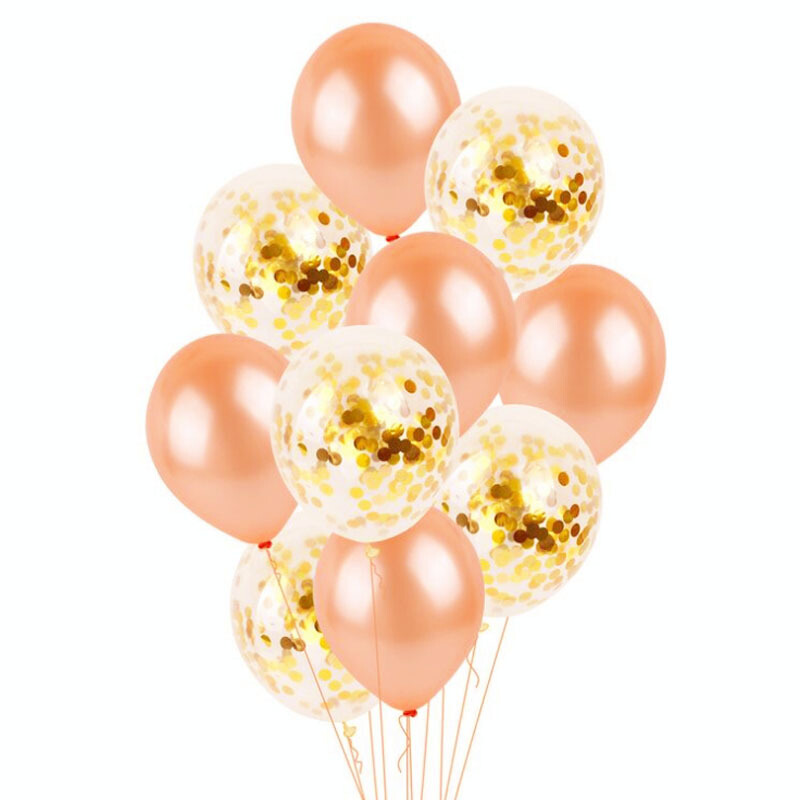 青苇 气球套装 生日派对结婚房布置装饰会场 玫瑰金50个透明亮片球10个 