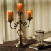美式古典金属玻璃三头烛台欧式样板房复古客厅餐桌玄关装饰摆件