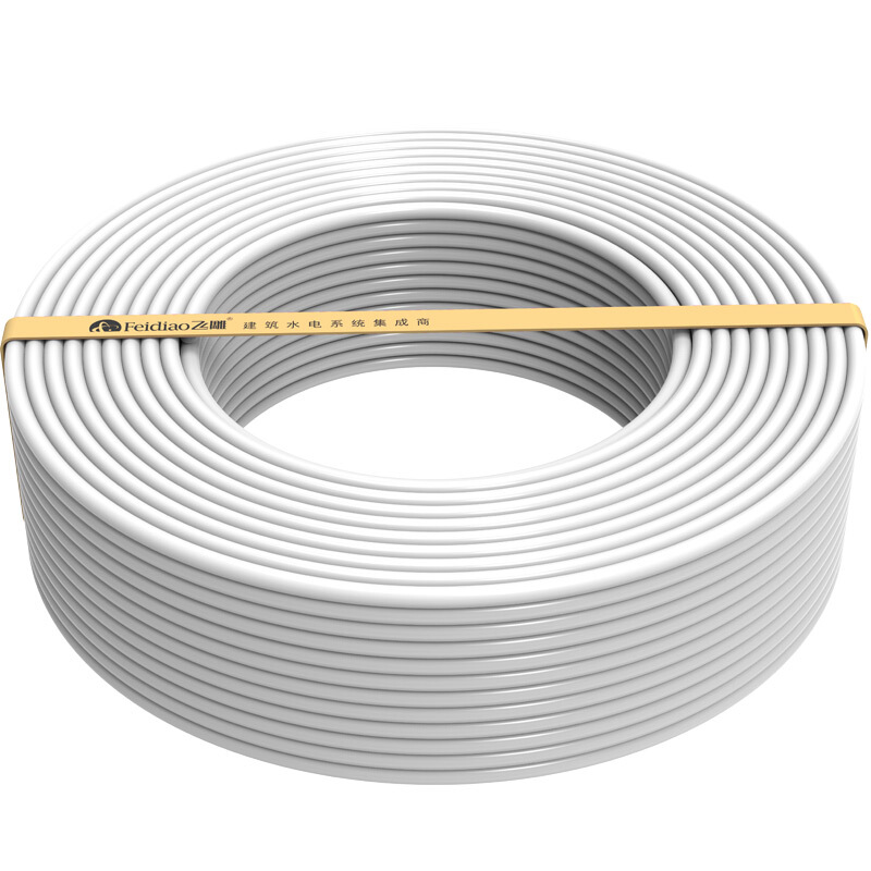  飞雕（FEIDIAO）电线电缆 BVVB2*2.5平方 国标家用2芯硬护套铜芯电线 100米白色