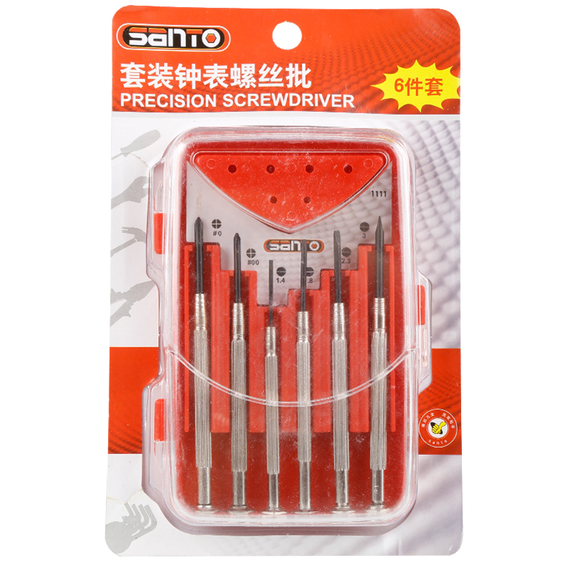 赛拓（SANTO）1111 6件精密螺丝刀套装 钟表螺丝批组套