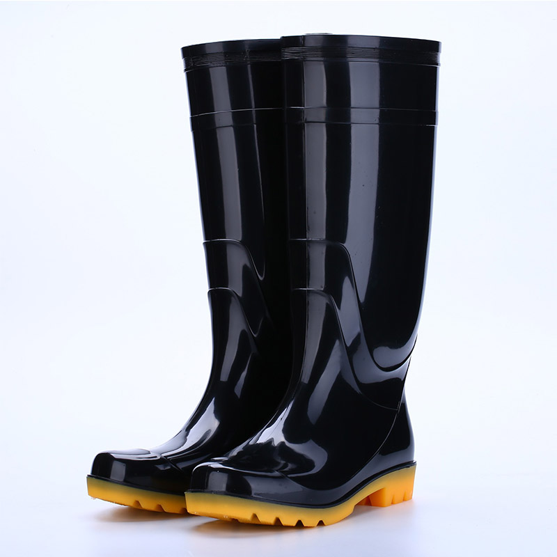 【优品汇】高帮雨鞋男式黑色高筒防滑水耐磨工地劳保塑胶鞋雨靴 ZK131