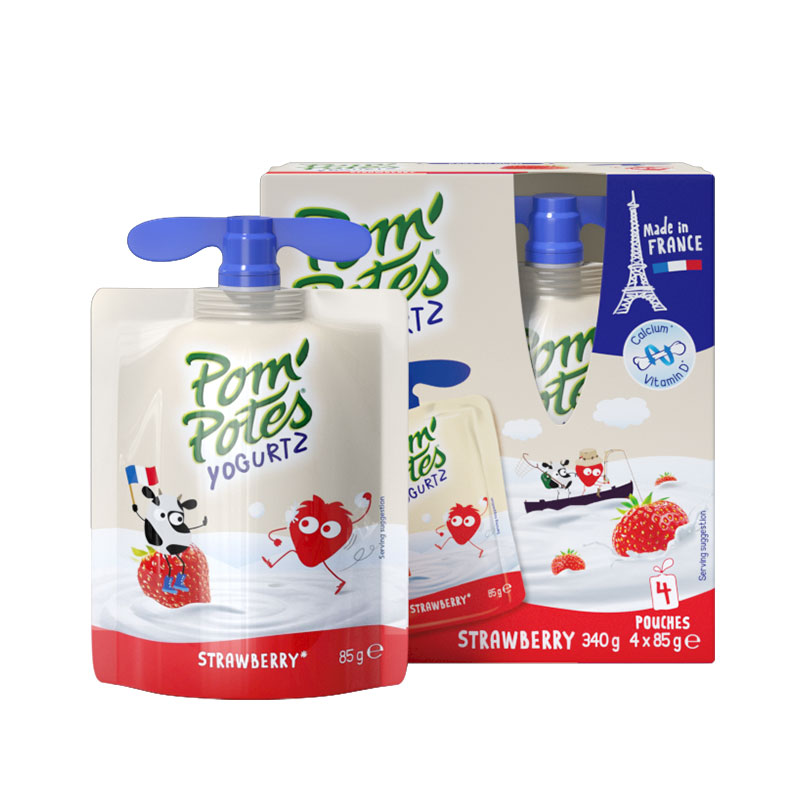 法优乐儿童酸奶法国原装进口宝宝常温零食 酸酸乳85g*4袋
