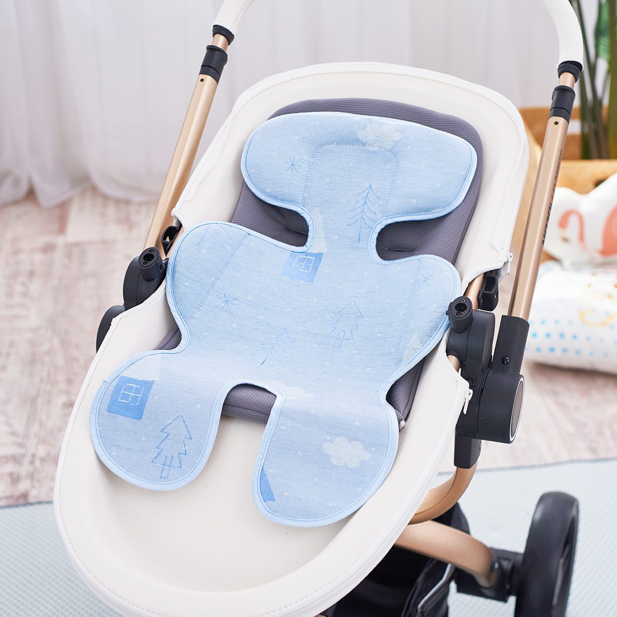 水星宝贝婴儿车凉席垫夏季新生儿安全座椅冰丝凉席宝宝手推车凉席