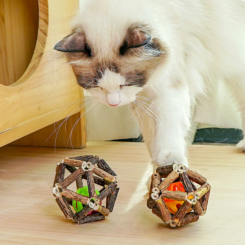 猫玩具自嗨解闷神器木天蓼球耐咬磨牙棒薄荷球带铃铛逗猫玩具用品