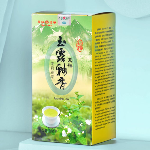 天福茗茶 茉莉花茶 绿茶窨制鲜灵甘润玉露飘香250g