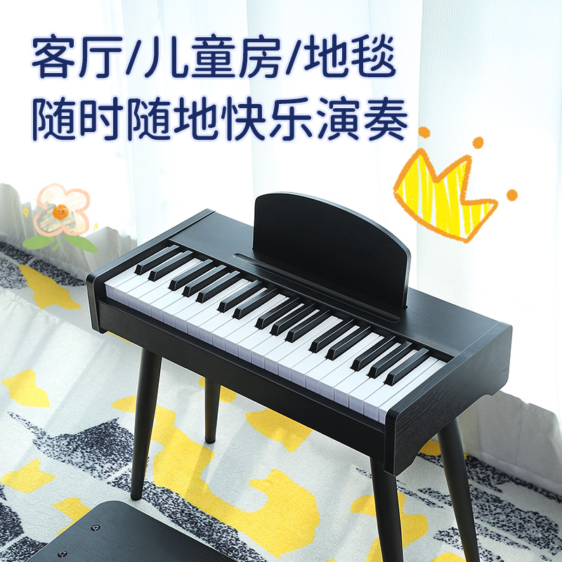 乐器钢琴儿童玩具37键电子琴可弹奏女孩宝宝木质礼物